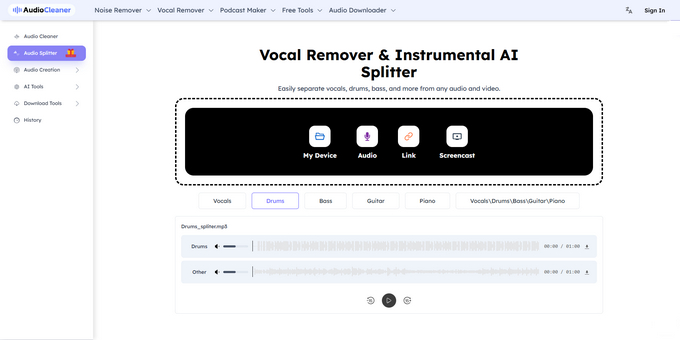 10 AudioCleaner removedor de tambor