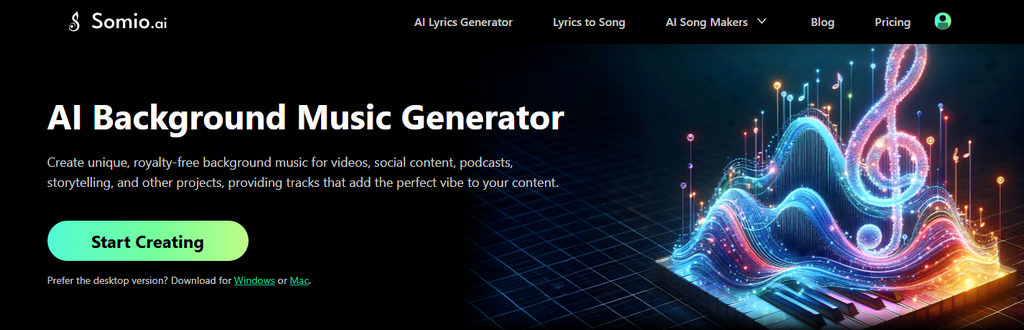 01 Somio AI music generator