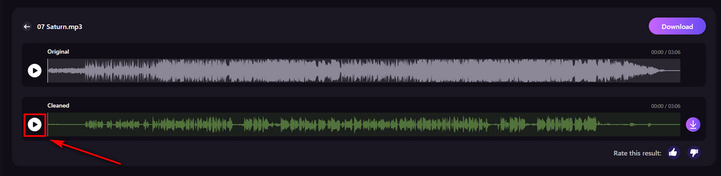 04 Preview and download the enhanced audio