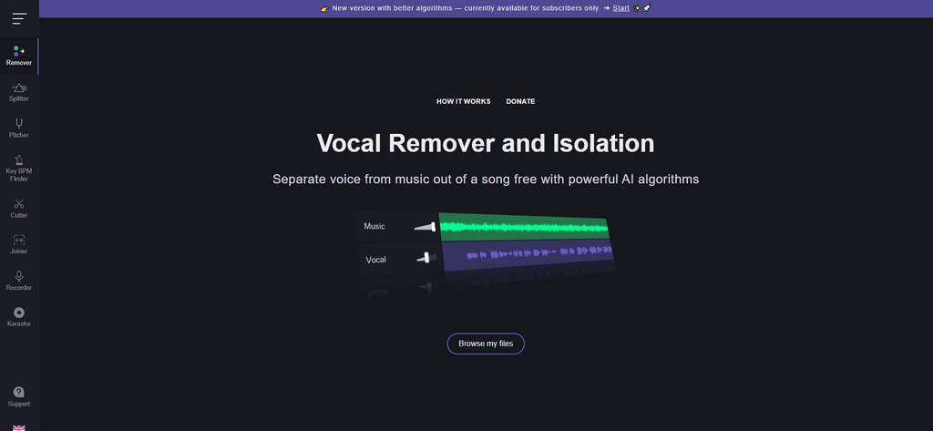 05 VocalRemover.org Interface