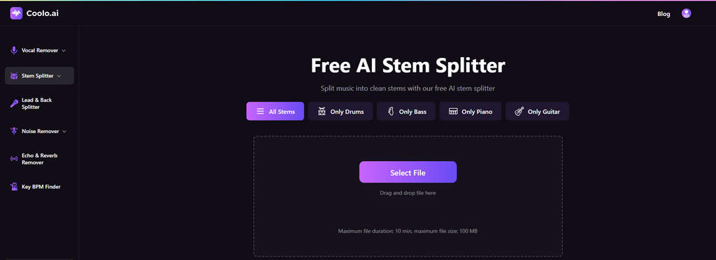 01 Coolo AI stem splitter
